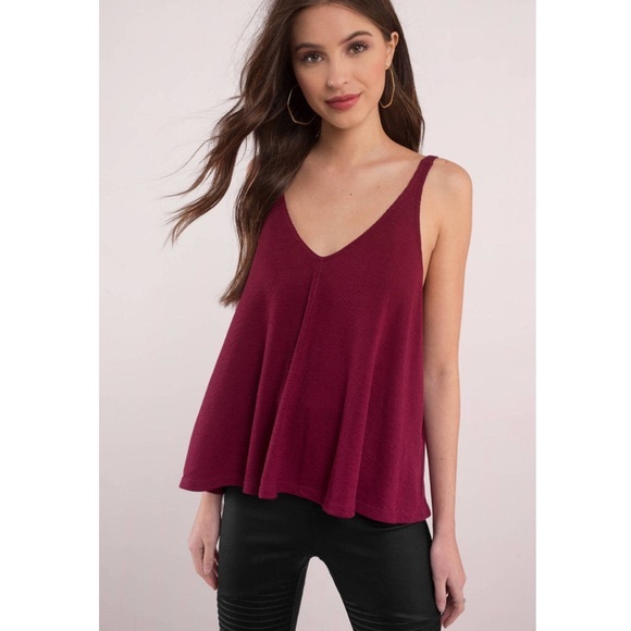 Free People Tops - Free People Dani Swing Tank Burgundy Red Size XS